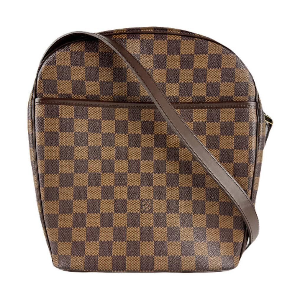 Louis Vuitton Shoulder Bag Damier Ipanema Canvas Ebene Brown